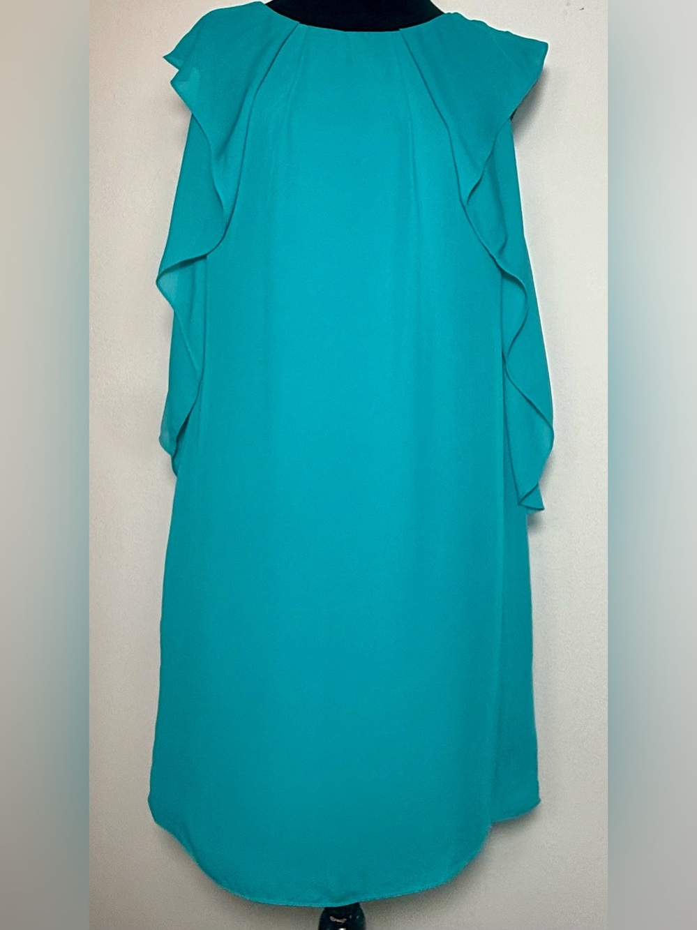 Vince Camuto Turquoise Teal Chiffon Overlay Cocktail/Party Dress - Size 8